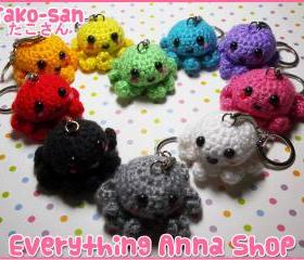 Kawaii Tako-san Amigurumi (Cute Crochet Octopus) Keychain